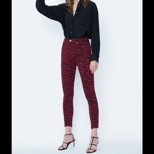Zara animal print jeans